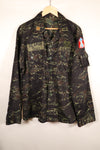 1970s Thai Border Guard "Shadow Tiger" Locally Made Tiger-Striped Shirt, Used, Size B