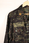 1970s Thai Border Guard "Shadow Tiger" Locally Made Tiger-Striped Shirt, Used, Size B