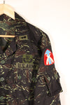 1970s Thai Border Guard "Shadow Tiger" Locally Made Tiger-Striped Shirt, Used, Size B