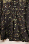 1970s Thai Border Guard "Shadow Tiger" Locally Made Tiger-Striped Shirt, Used, Size B