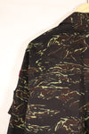 1970s Thai Border Guard "Shadow Tiger" Locally Made Tiger-Striped Shirt, Used, Size B