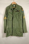Circa 1967 | S-L | Green Beret | 3rd Model Jungle Fatigue Jacket | Faded | Used