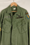 Circa 1967 | S-L | Green Beret | 3rd Model Jungle Fatigue Jacket | Faded | Used