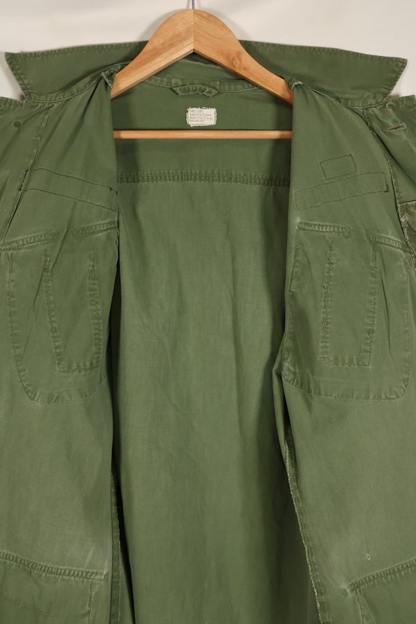 Circa 1967 | S-L | Green Beret | 3rd Model Jungle Fatigue Jacket | Faded | Used