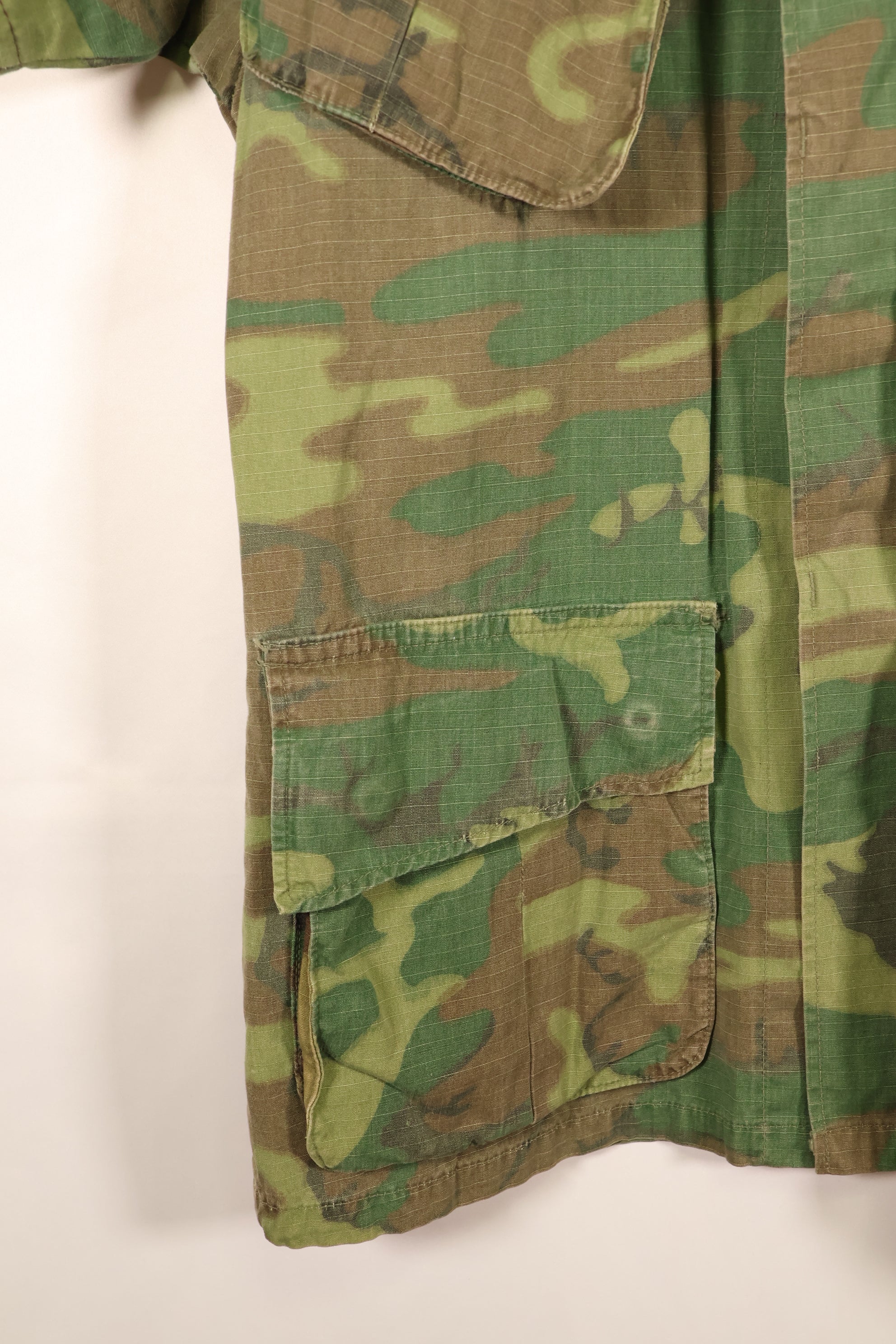 1969 Contract, S-S, ERDL Green Leaf Camo, Jungle Fatigue Jacket, Short-Sleeve Custom, Used