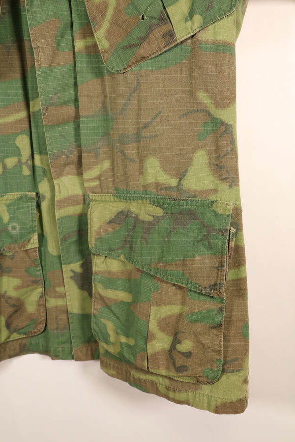 1969 Contract, S-S, ERDL Green Leaf Camo, Jungle Fatigue Jacket, Short-Sleeve Custom, Used