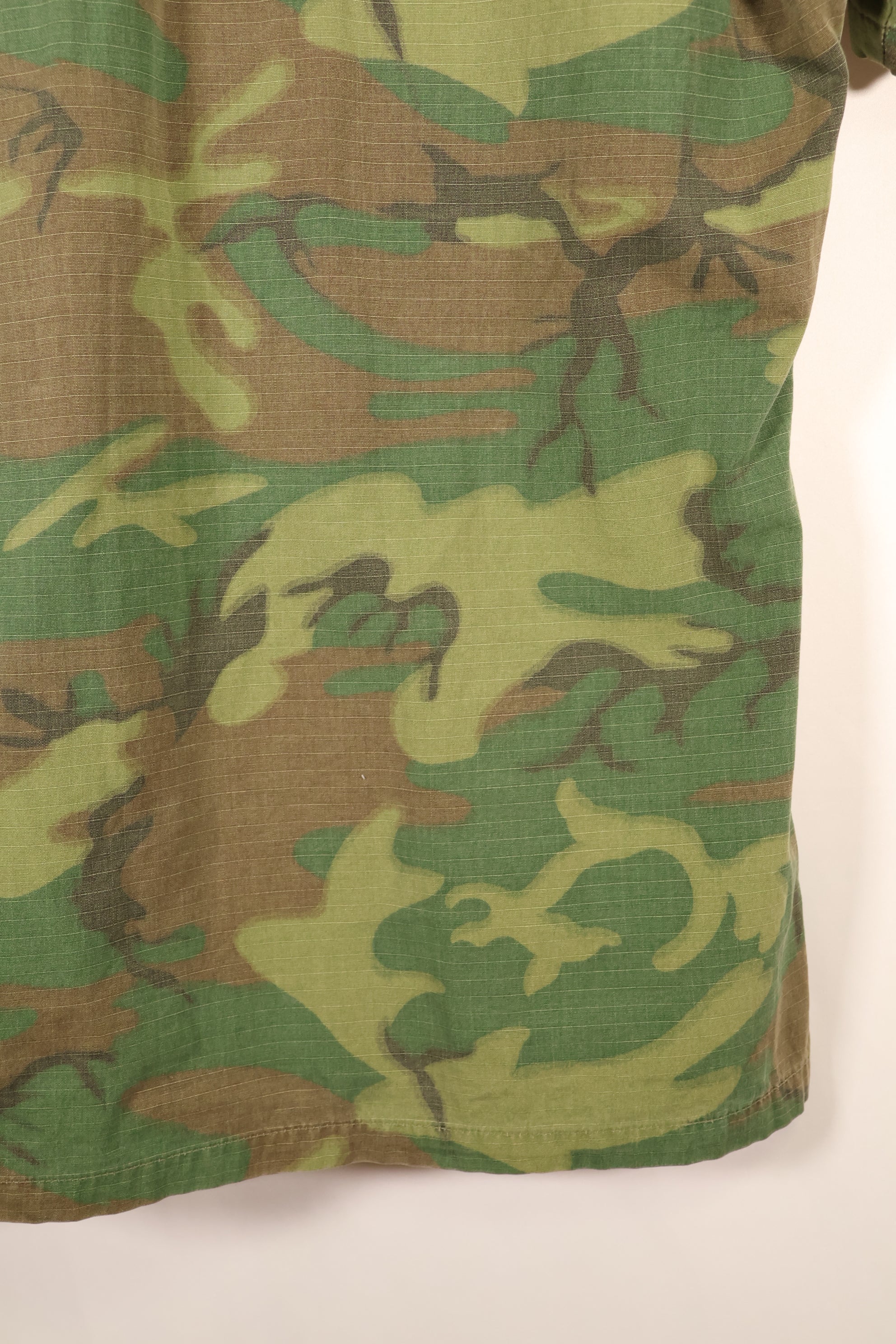 1969 Contract, S-S, ERDL Green Leaf Camo, Jungle Fatigue Jacket, Short-Sleeve Custom, Used