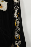 1950's Japan Jacket, large size, tiger design, black, repaired, used