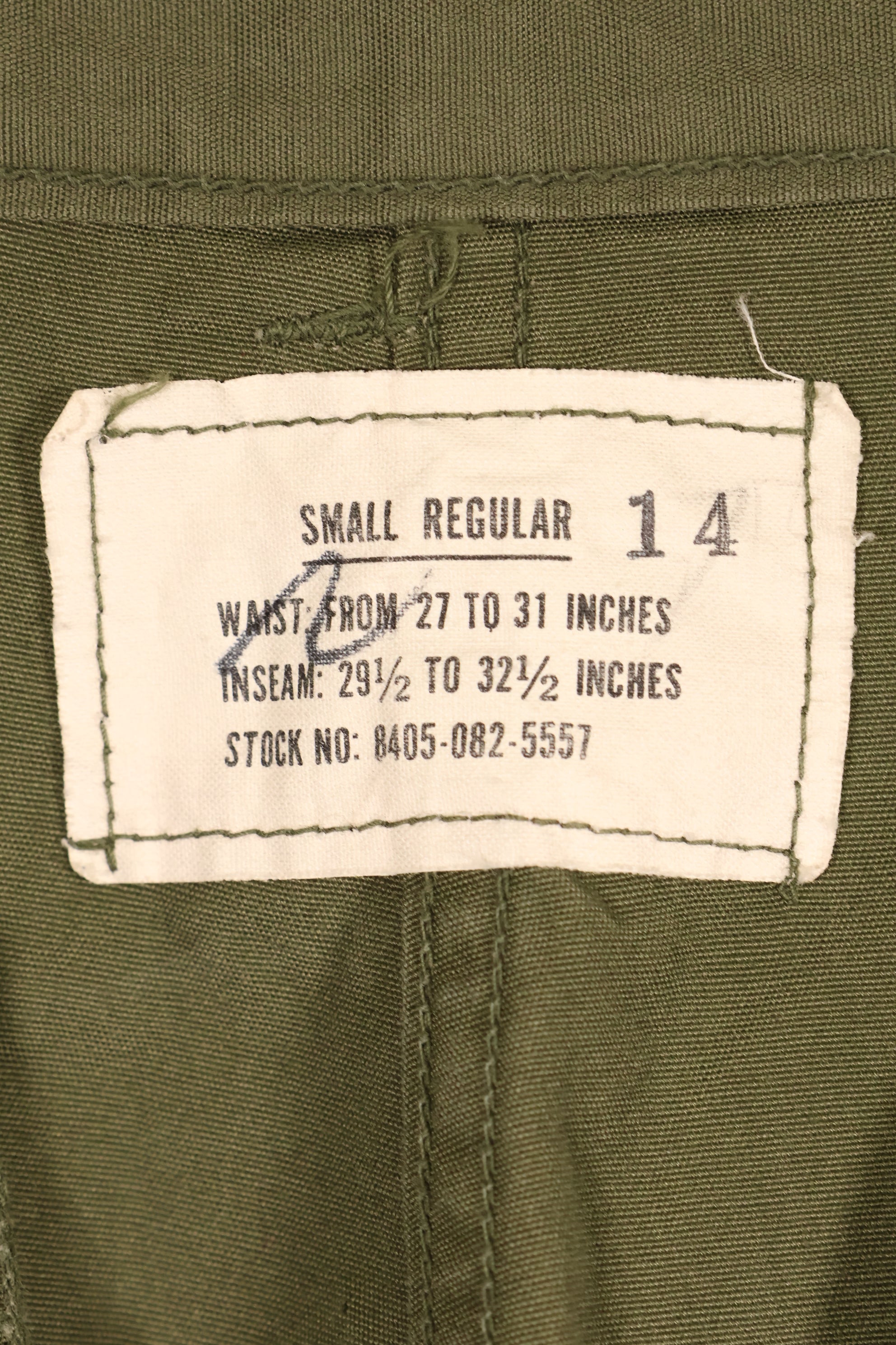 1964 Contract, S-R, U.S. Army, 1st Model Jungle Fatigue Pants, Good Condition, Used