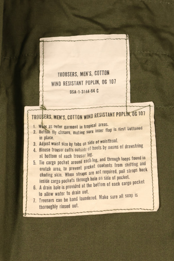 1964 Contract, S-R, U.S. Army, 1st Model Jungle Fatigue Pants, Good Condition, Used