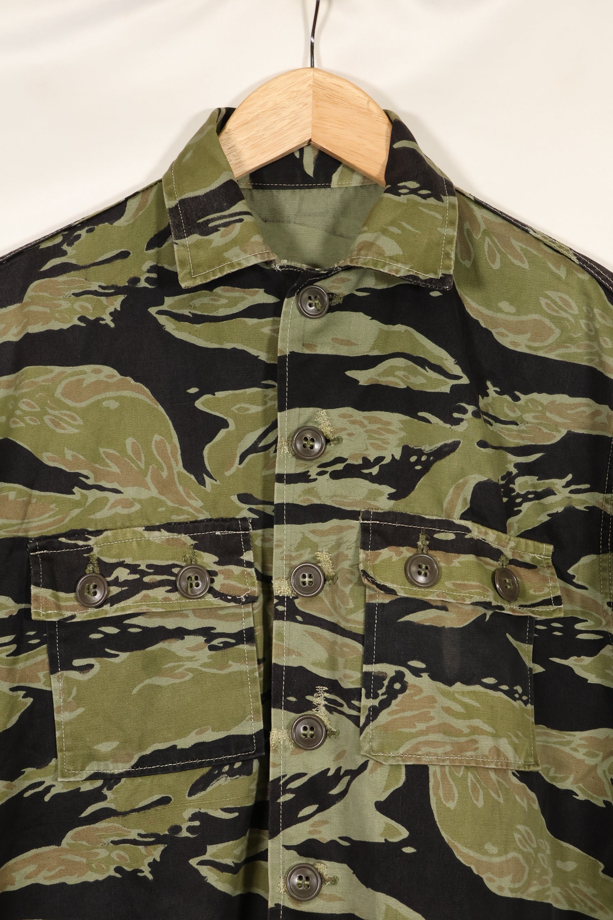 Real Late War Pattern Tiger Stripe Shirt, heavyweight fabric, good condition.