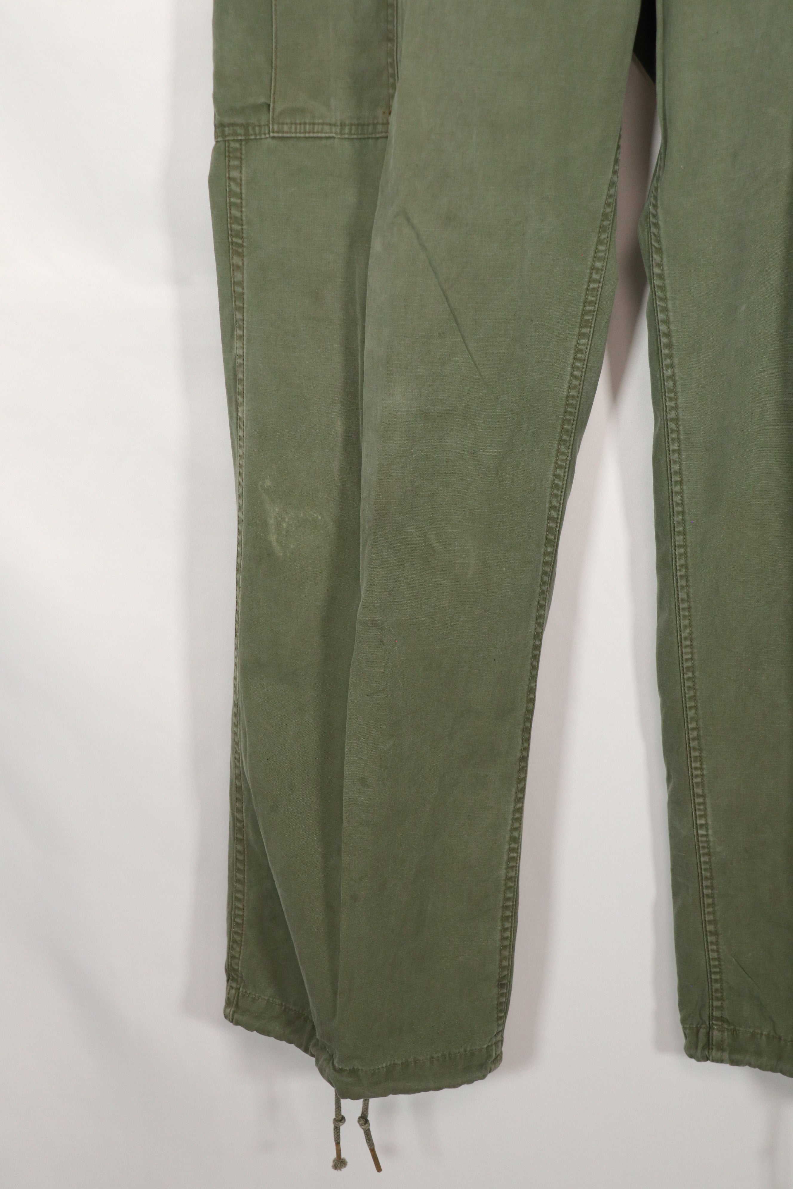 Real 1963 1st Model Jungle Fatigue Pants without leg ties, used.