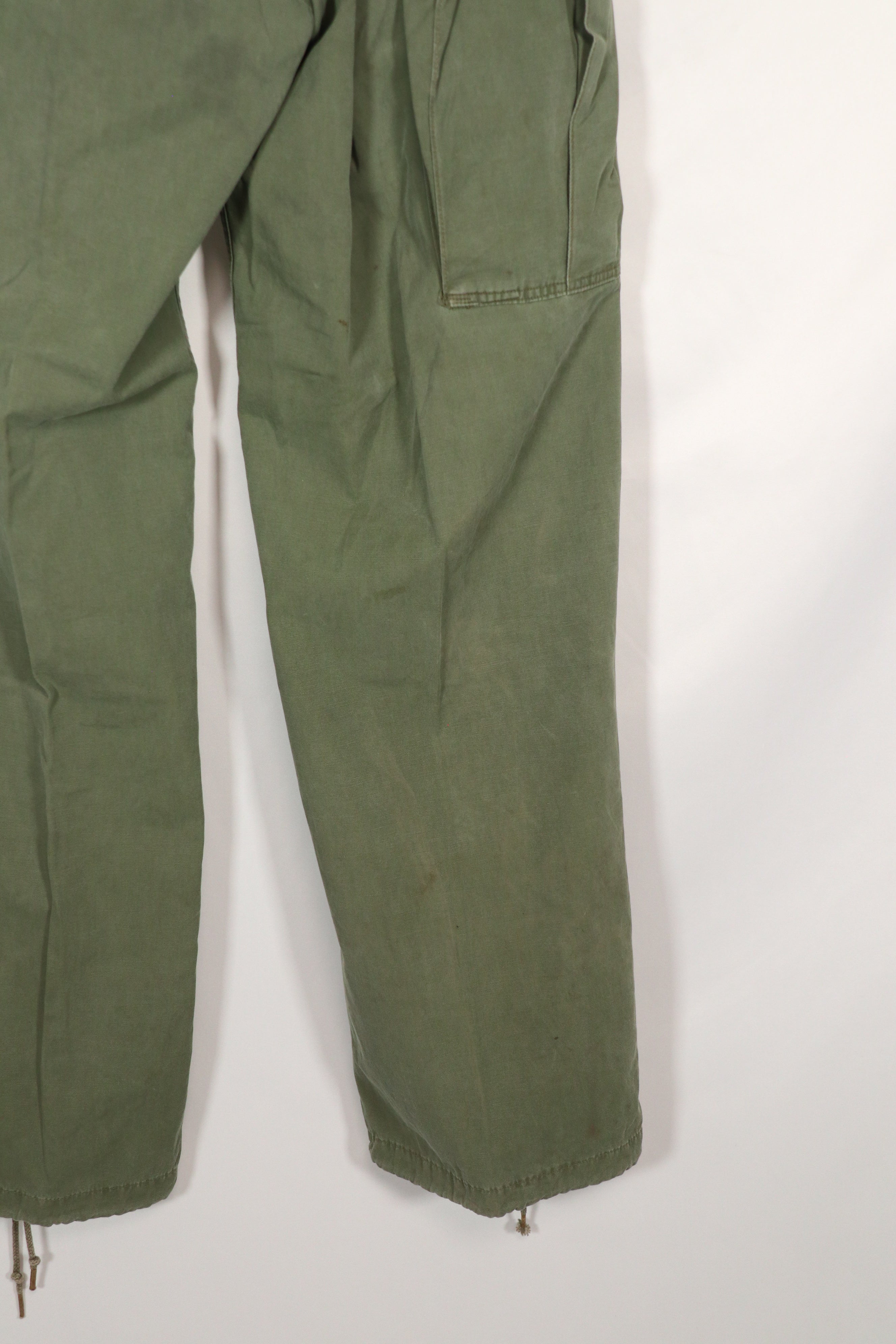 Real 1963 1st Model Jungle Fatigue Pants without leg ties, used.