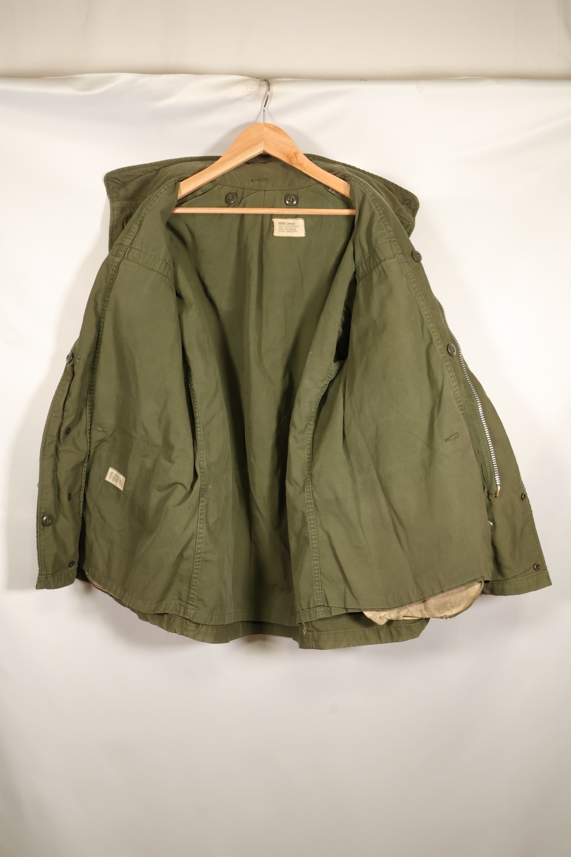Circa 1965–66  S-S  M65 Field Jacket  1st Model  No liner  Some stains  Used