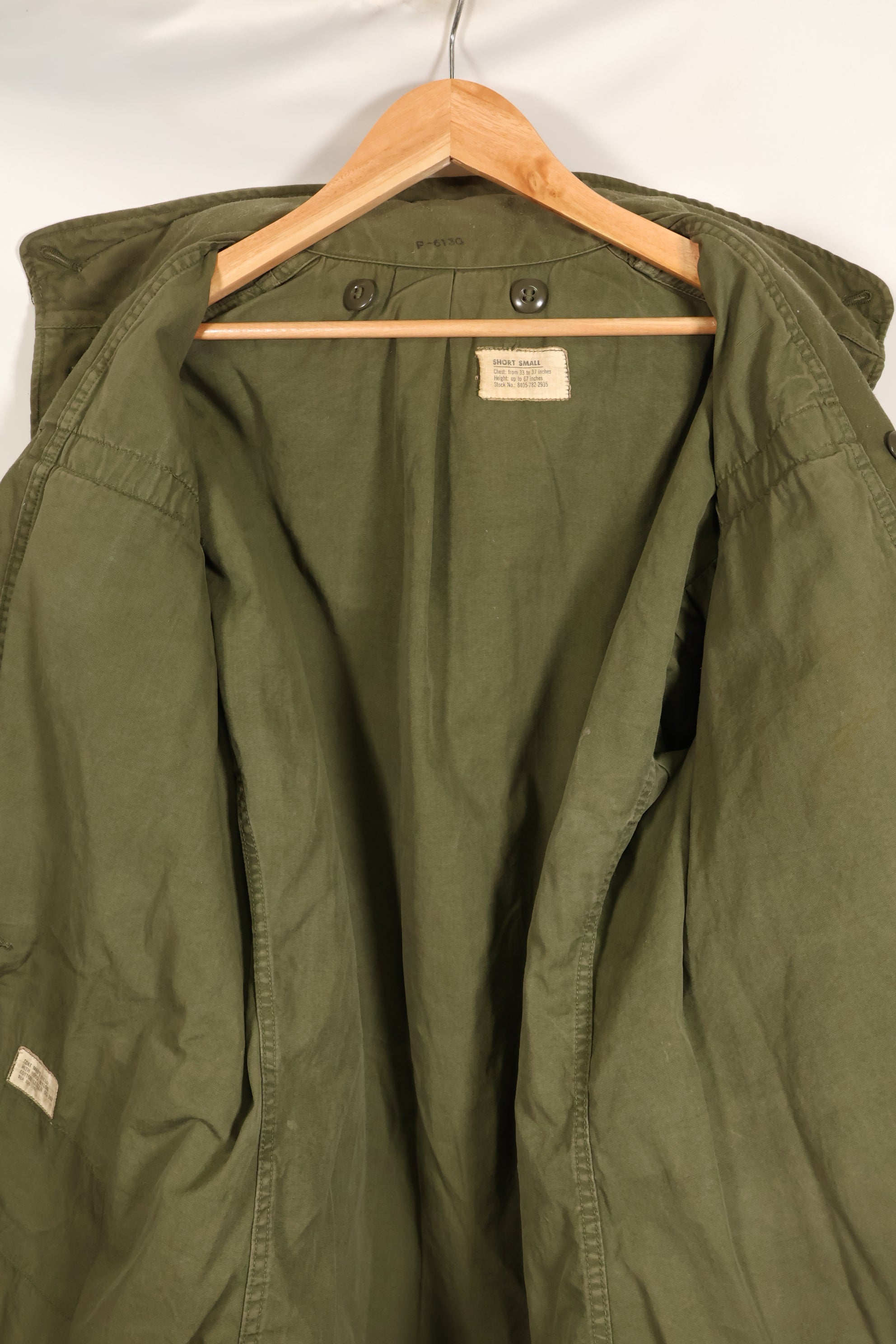 Circa 1965–66  S-S  M65 Field Jacket  1st Model  No liner  Some stains  Used