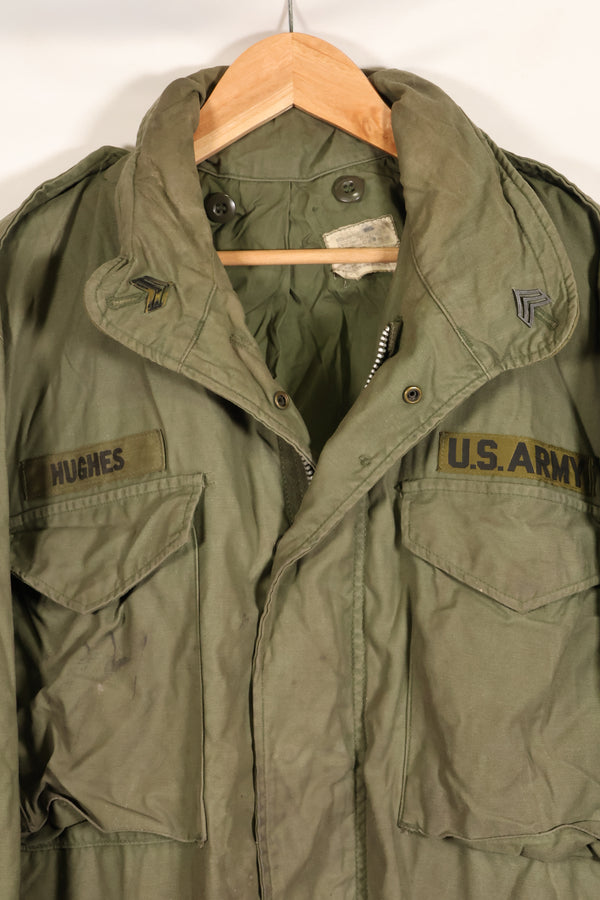 1970 Contract M-R M65 Field Jacket, 2nd Model, with insignia, some stains, no liner, used