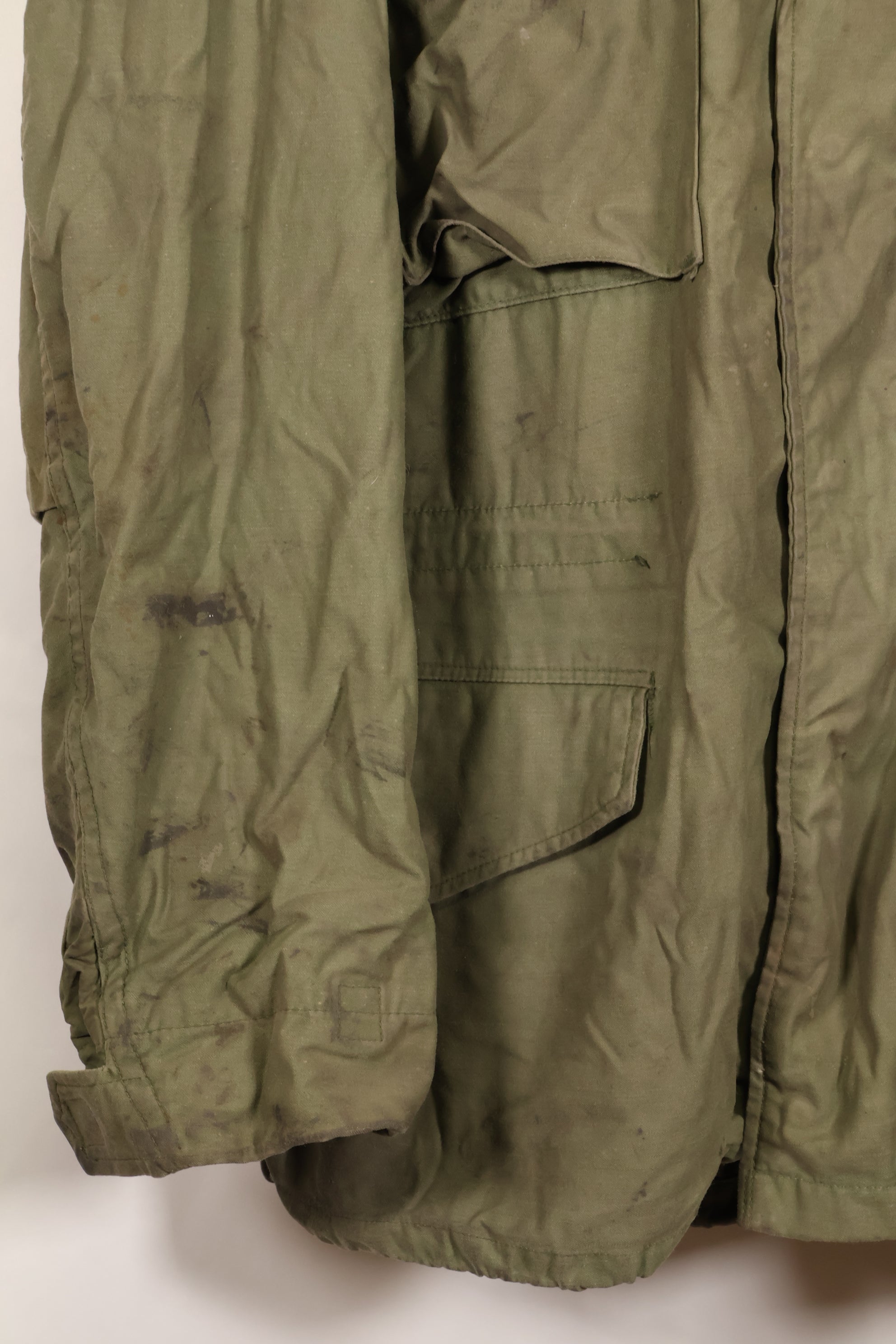 1970 Contract M-R M65 Field Jacket, 2nd Model, with insignia, some stains, no liner, used