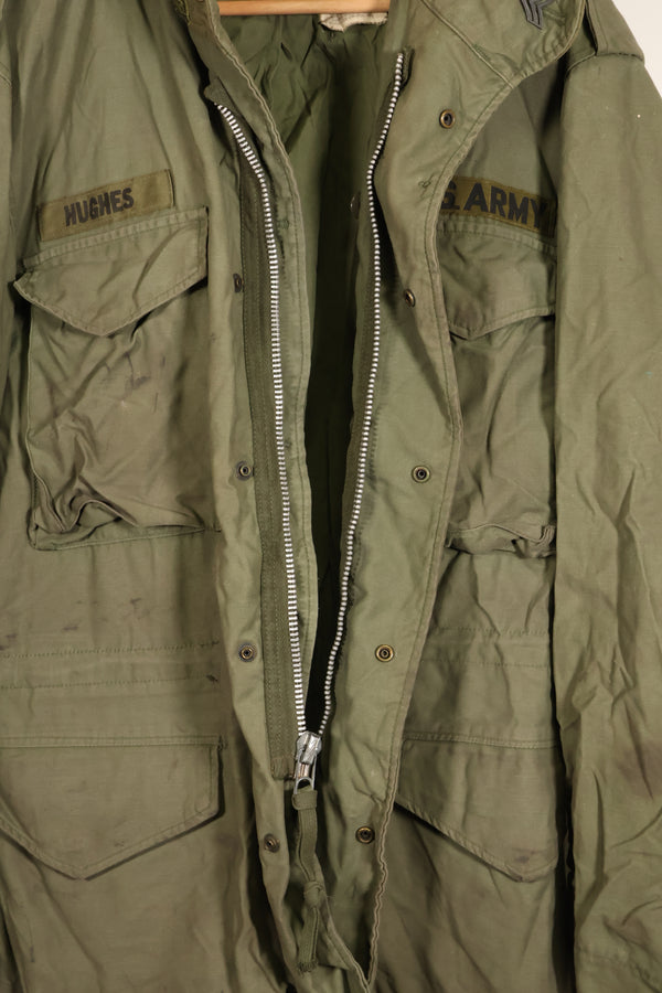 1970 Contract M-R M65 Field Jacket, 2nd Model, with insignia, some stains, no liner, used