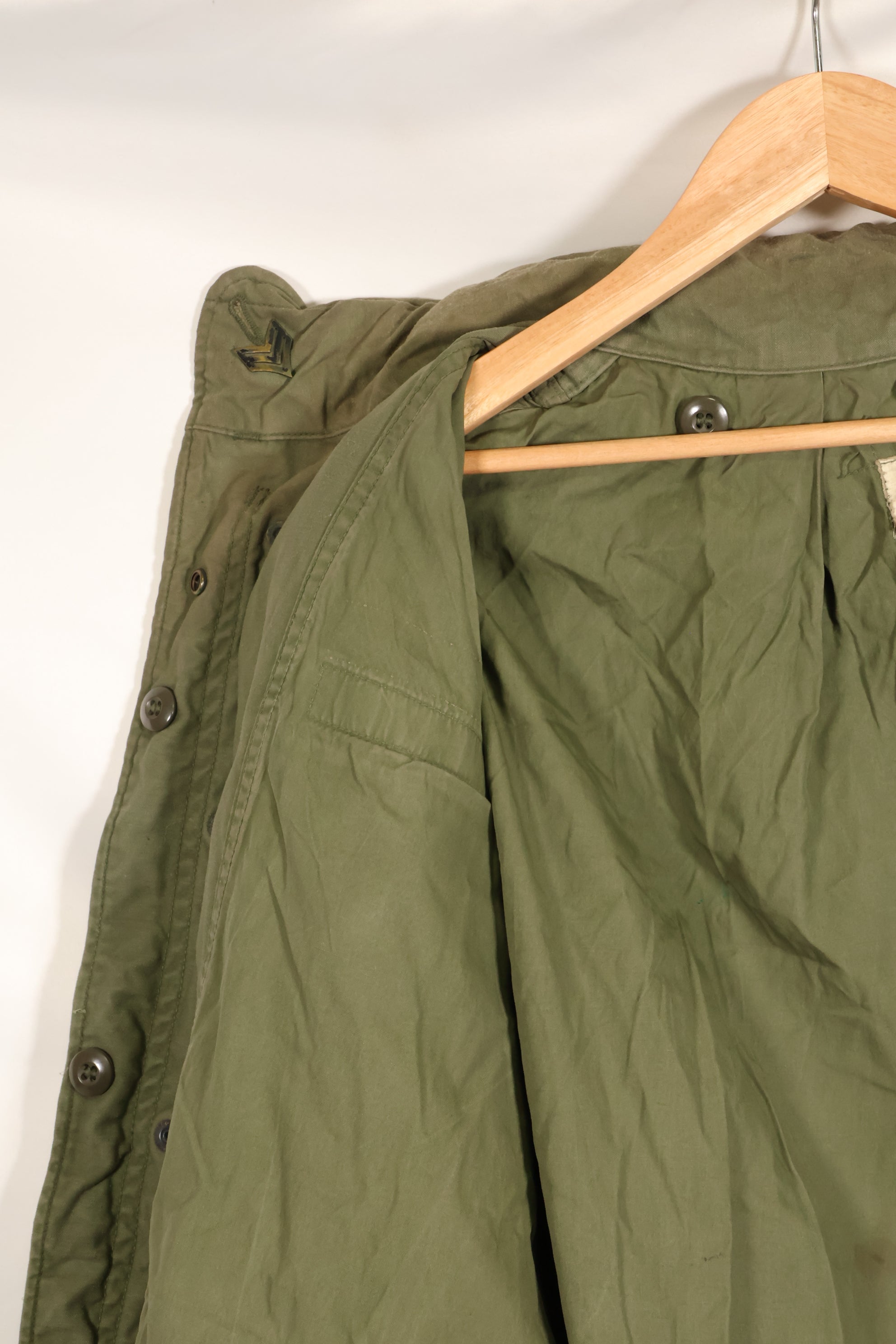 1970 Contract M-R M65 Field Jacket, 2nd Model, with insignia, some stains, no liner, used