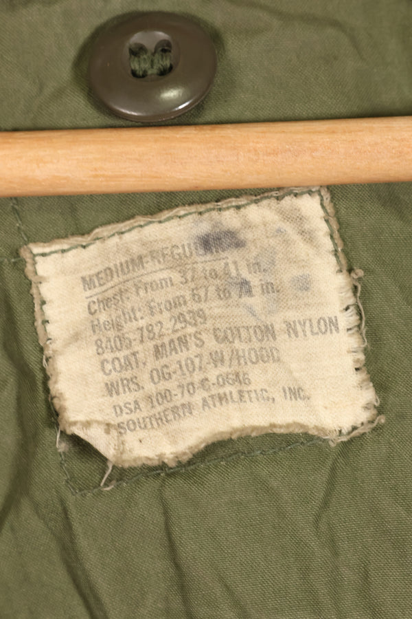 1970 Contract M-R M65 Field Jacket, 2nd Model, with insignia, some stains, no liner, used