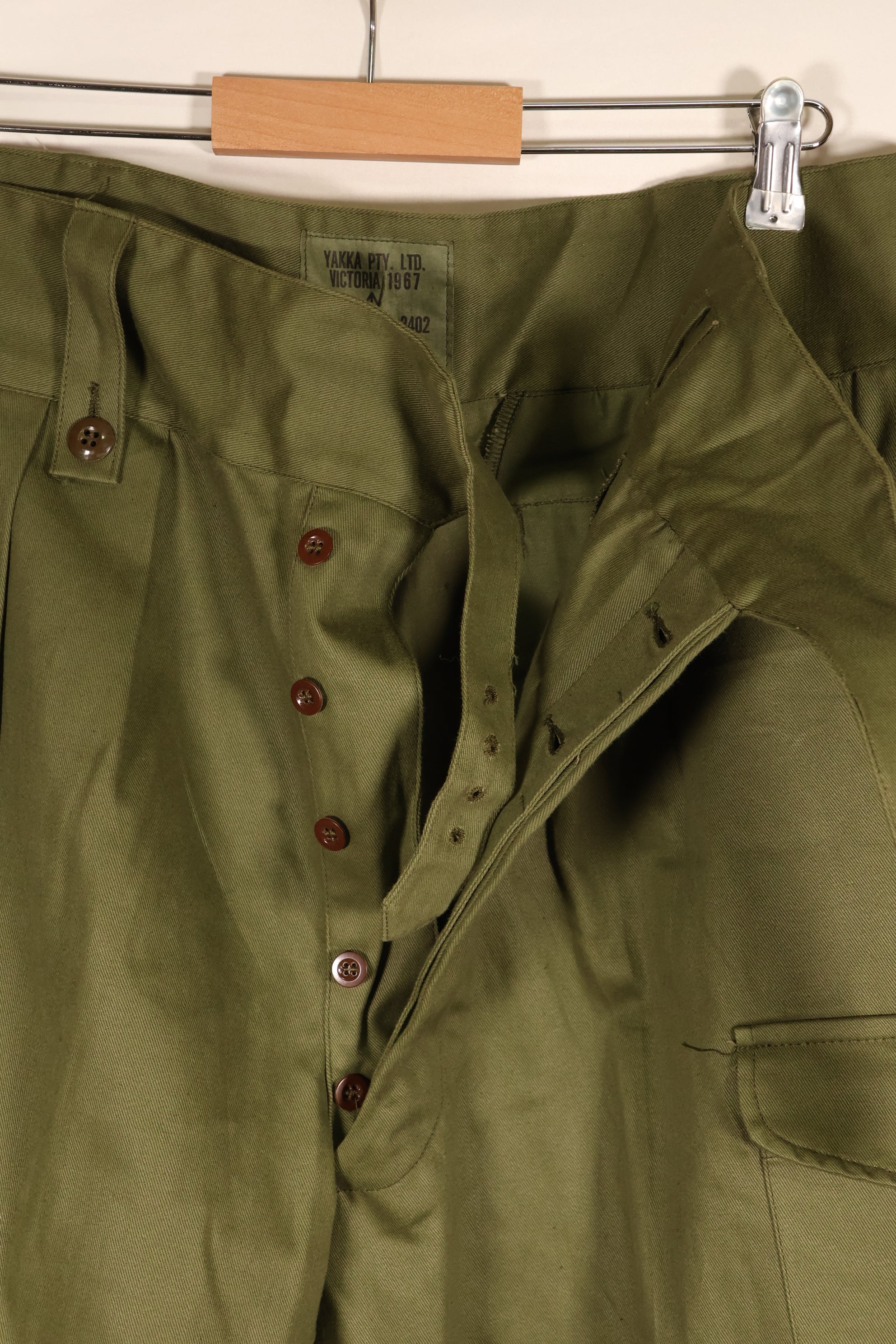 1967年ロット　オーストラリア軍　AATTVなど　ジャングルグリーン　コンバットパンツ　ほぼ未使用品　C