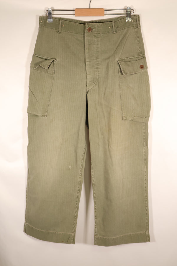 1940年代前半　アメリカ陸軍　HBT　ヘリンボーンツイル　パンツ　スペシャル　対ガス防護　中古品