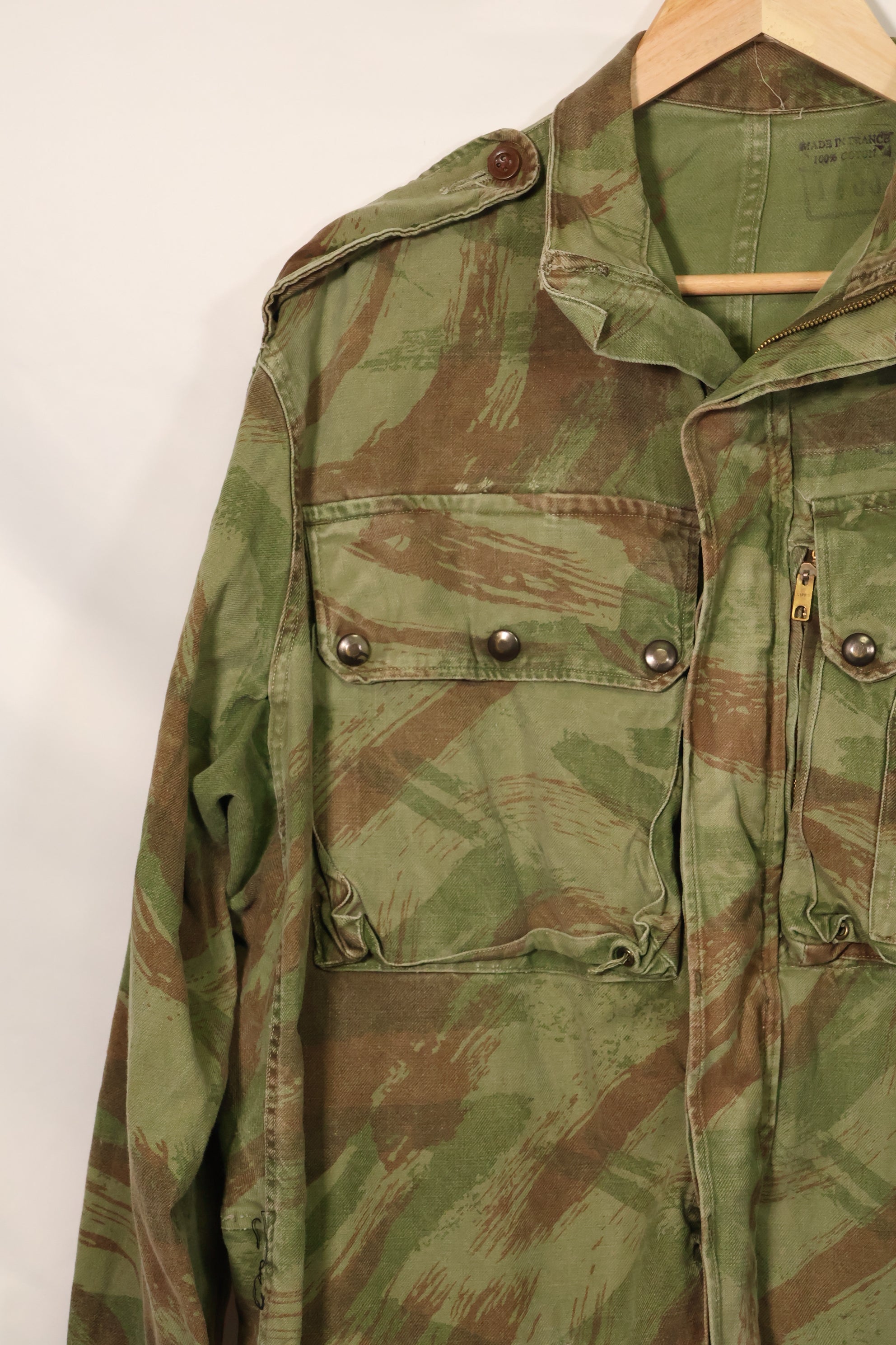 1950s French Army Lizard Camouflage TAP 47/54 Airborne Jacket with Israeli Stamp Used