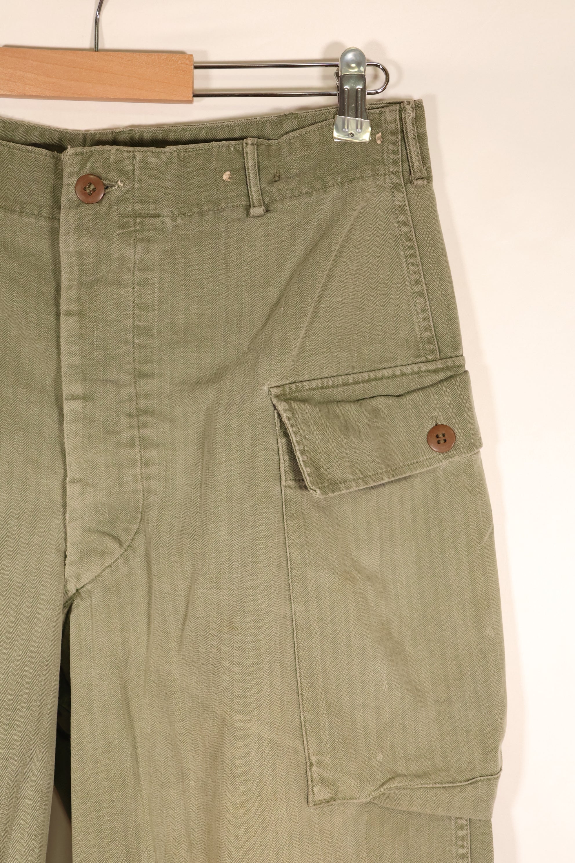 1940年代前半　アメリカ陸軍　HBT　ヘリンボーンツイル　パンツ　スペシャル　対ガス防護　中古品