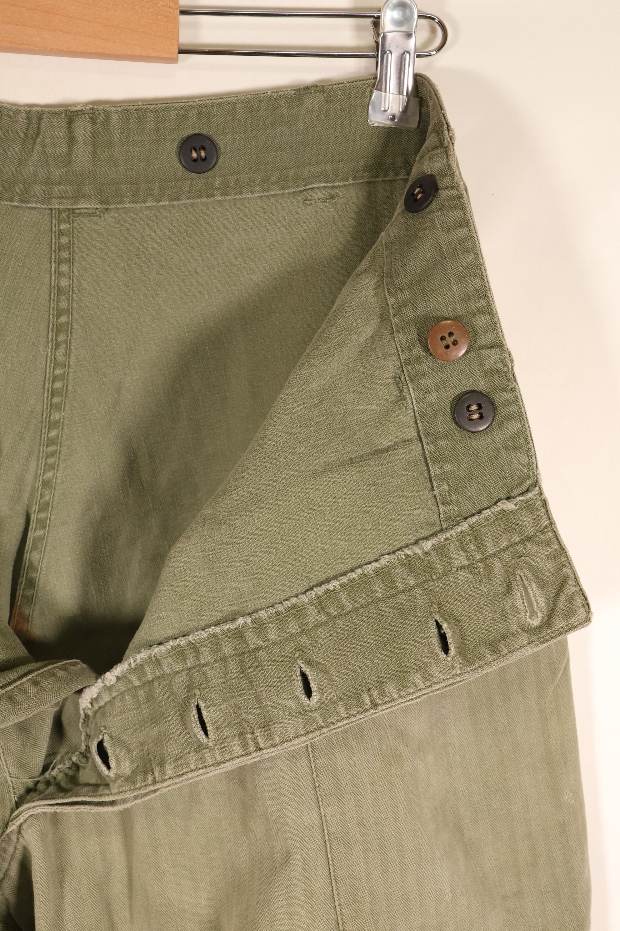 1940年代前半　アメリカ陸軍　HBT　ヘリンボーンツイル　パンツ　スペシャル　対ガス防護　中古品