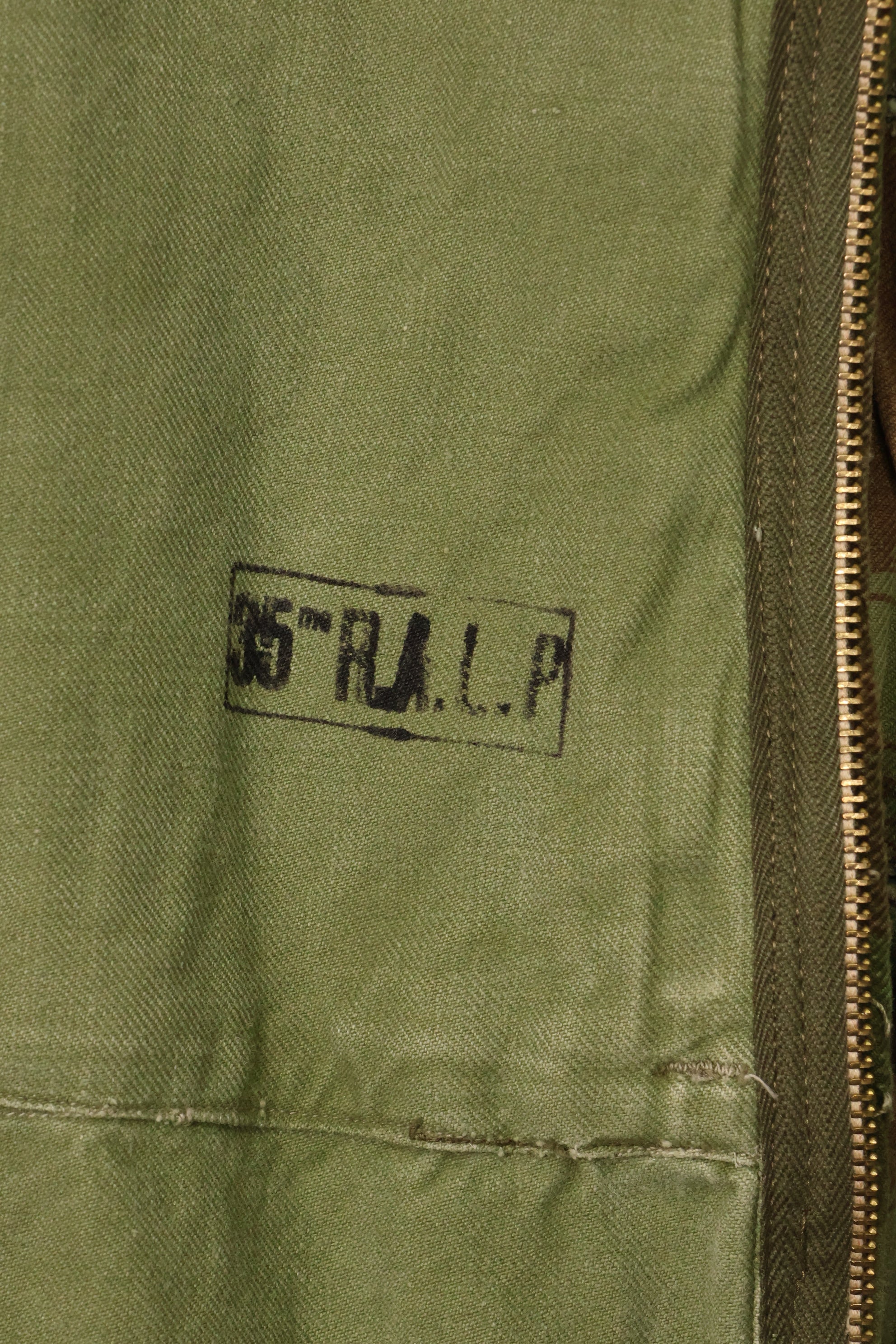 1950s French Army Lizard Camouflage TAP 47/54 Airborne Jacket with Israeli Stamp Used