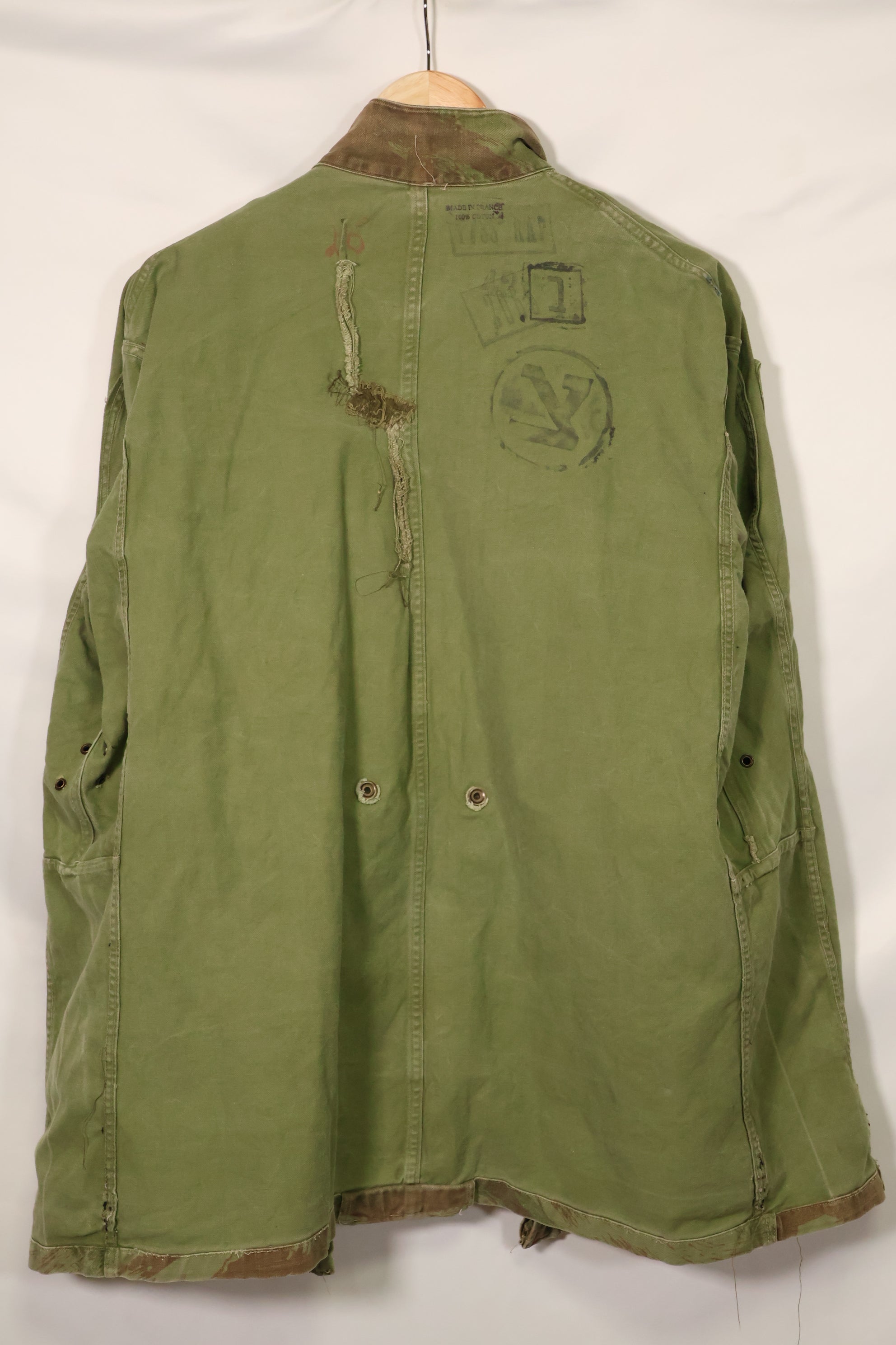 1950s French Army Lizard Camouflage TAP 47/54 Airborne Jacket with Israeli Stamp Used