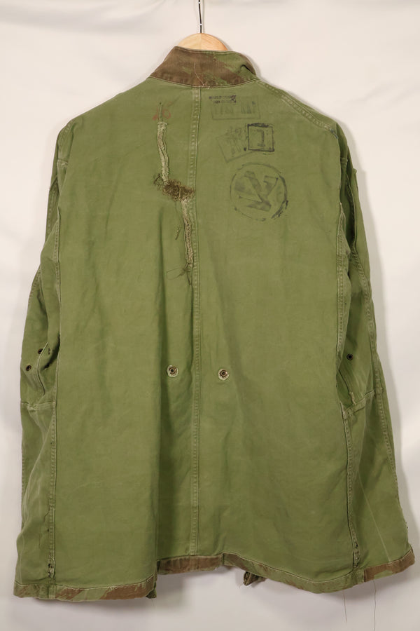 1950s French Army Lizard Camouflage TAP 47/54 Airborne Jacket with Israeli Stamp Used