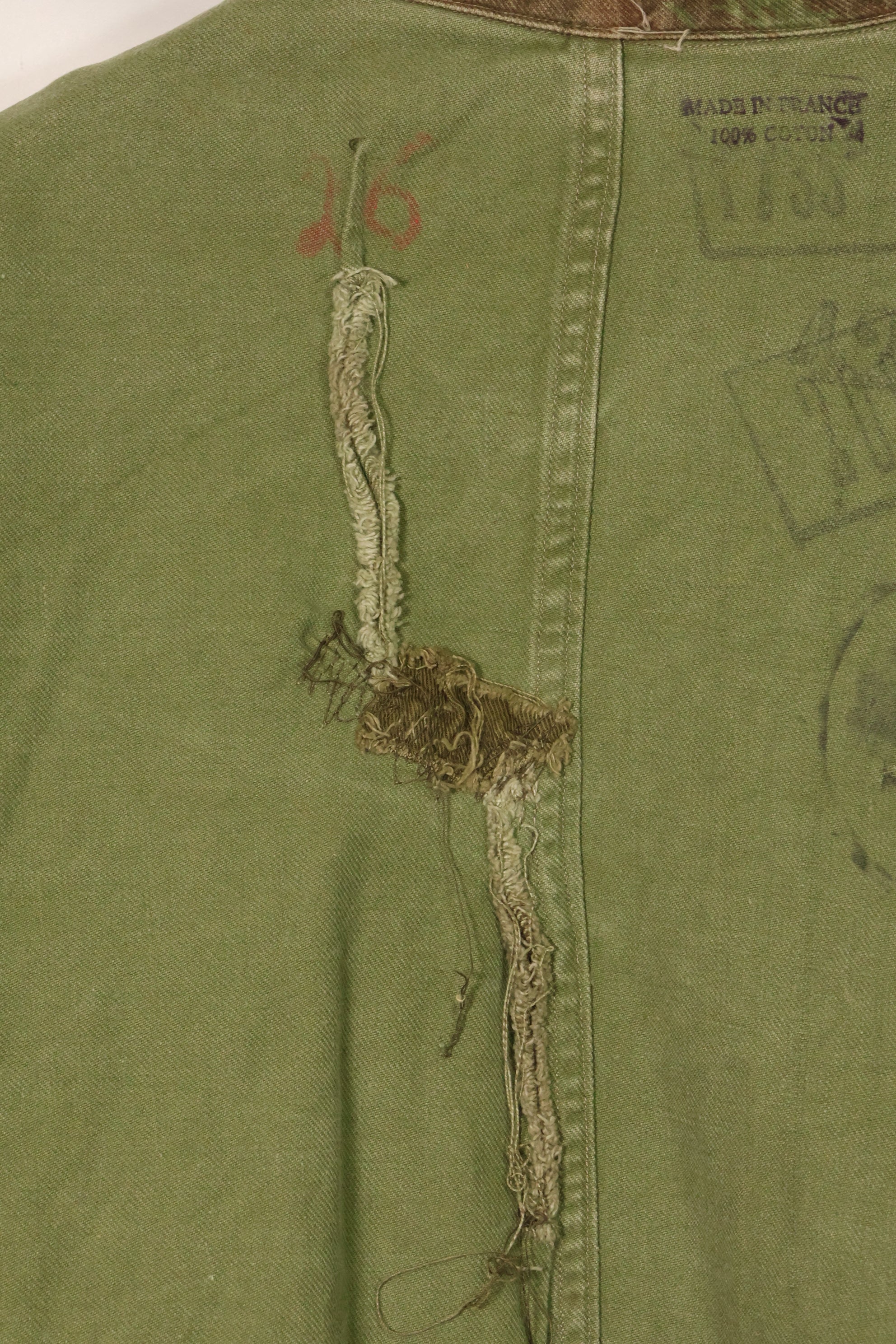 1950s French Army Lizard Camouflage TAP 47/54 Airborne Jacket with Israeli Stamp Used
