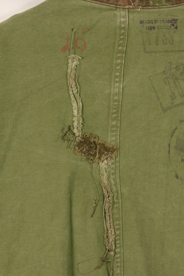 1950s French Army Lizard Camouflage TAP 47/54 Airborne Jacket with Israeli Stamp Used
