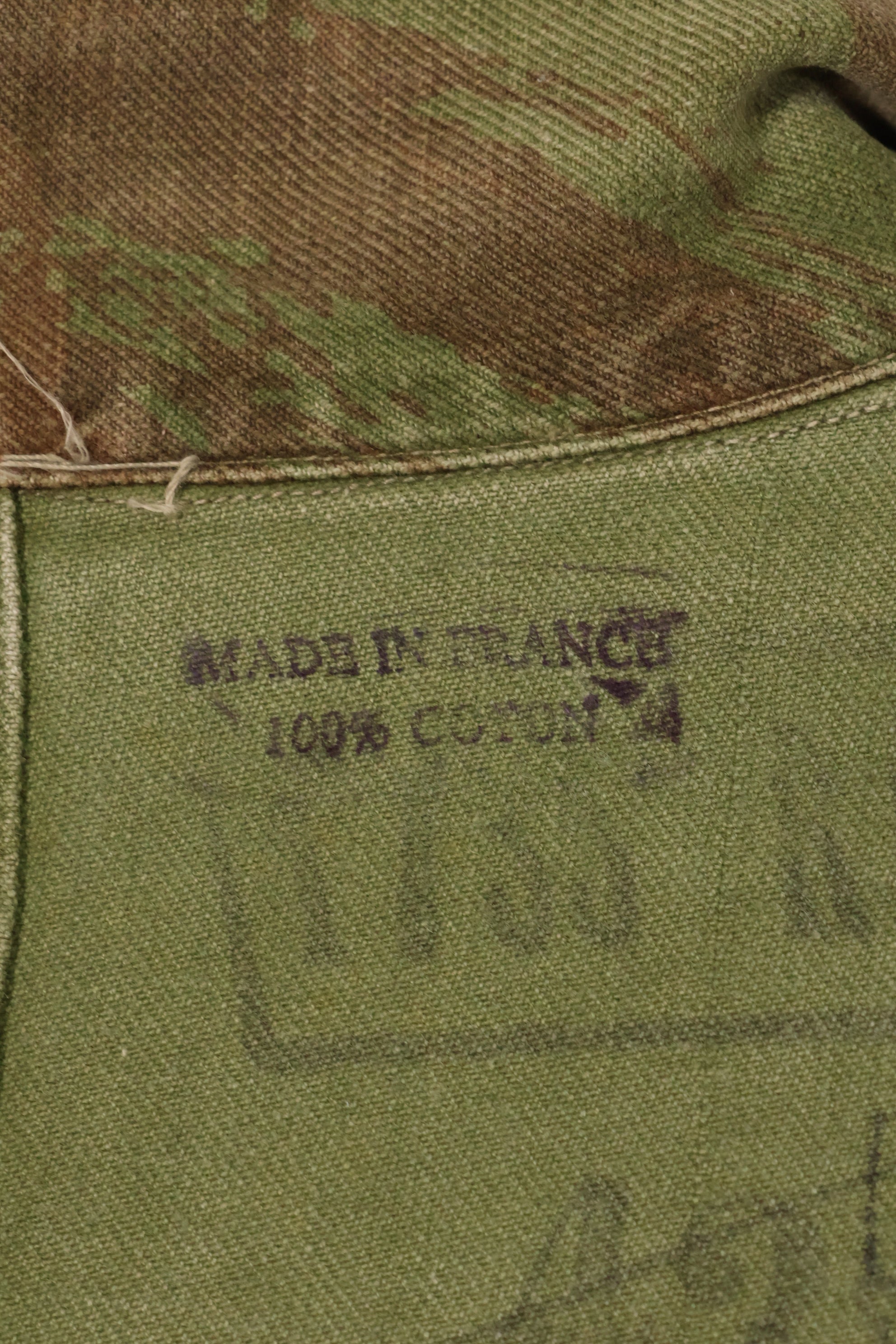 1950s French Army Lizard Camouflage TAP 47/54 Airborne Jacket with Israeli Stamp Used