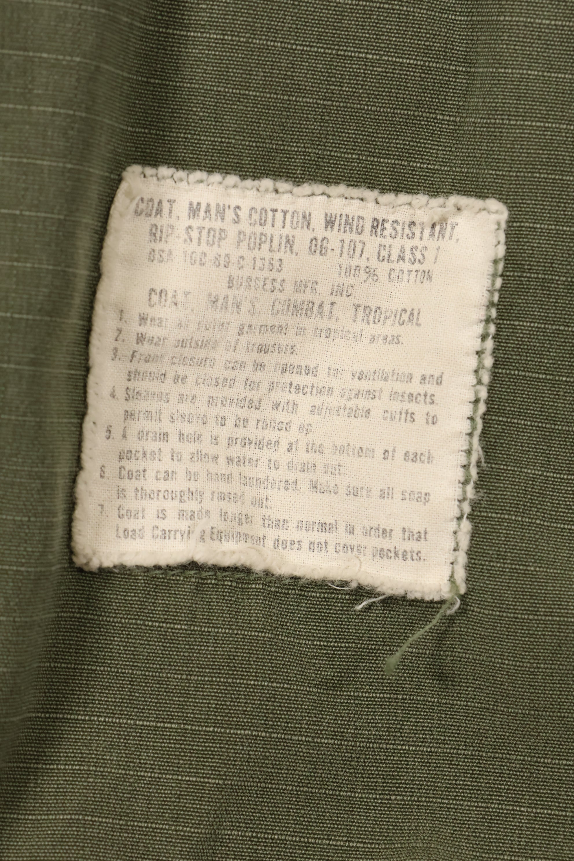 1968 Contract X-SMALL-REGULAR 4th Model Jungle Fatigue Jacket Used Film Company Release