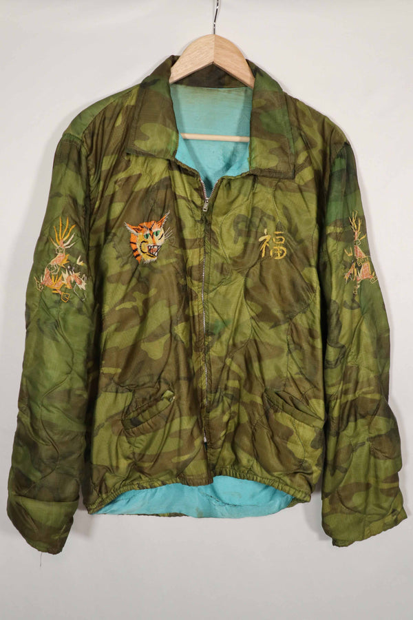 Real U.S. Army Poncho Liner Tour Jacket 1970-1971 TAY NINH CU CHI