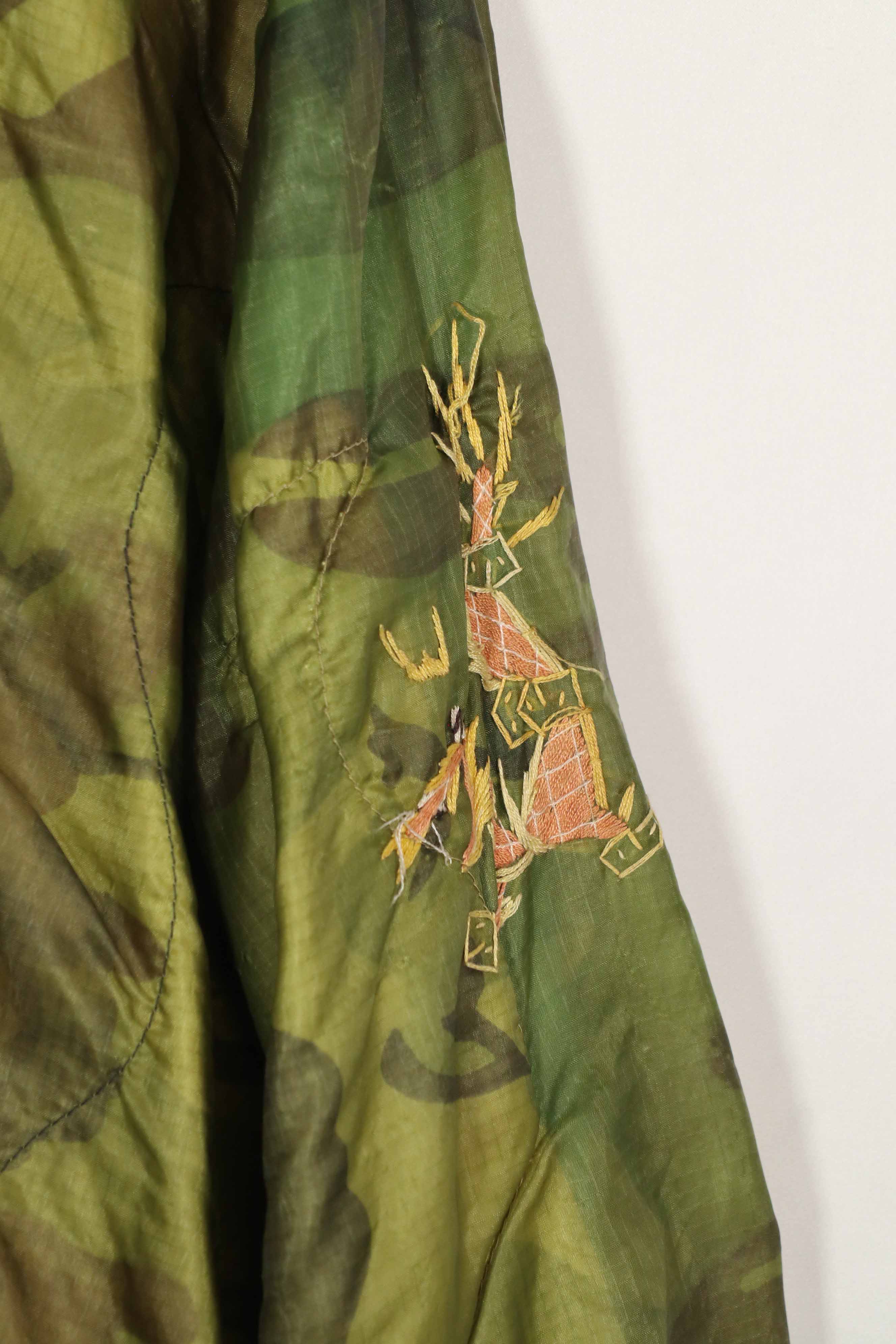 Real U.S. Army Poncho Liner Tour Jacket 1970-1971 TAY NINH CU CHI