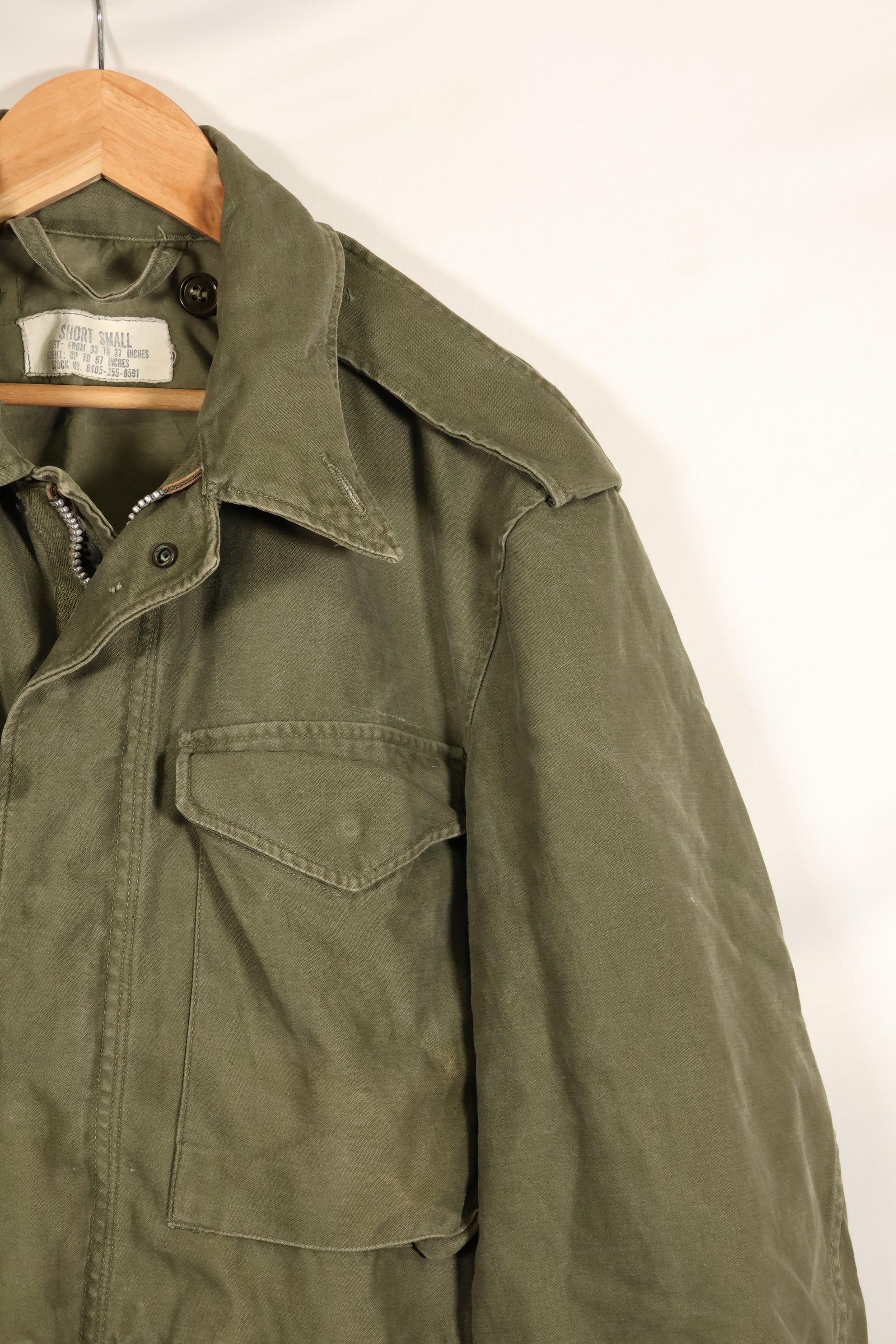 1957 Contract, S-S, U.S. Military, M51 Fold Jacket, No Liner, Faded, Used