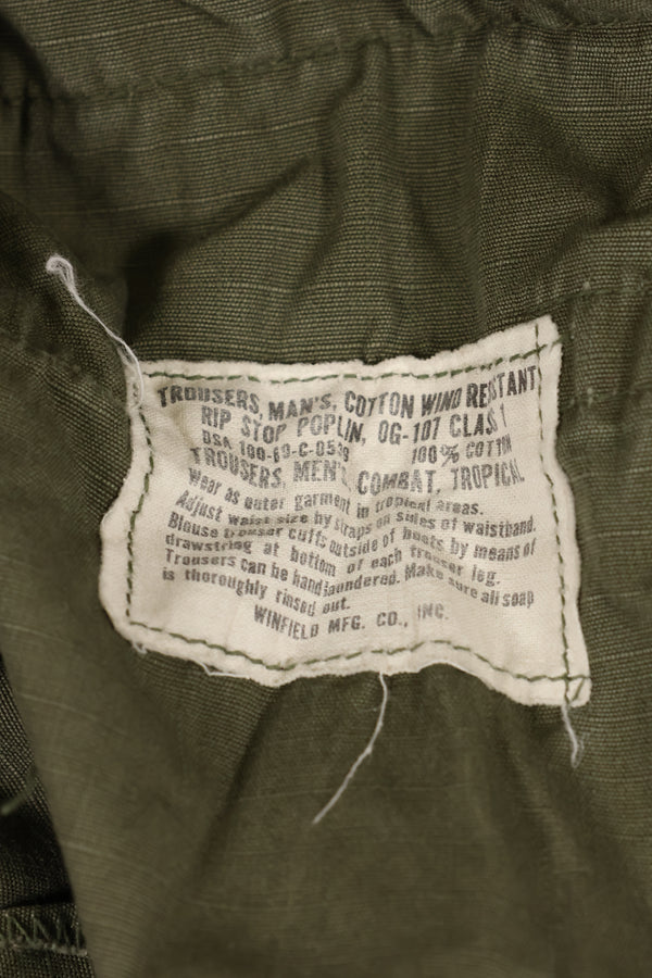 Circa 1969 S-R Size 4th Model Jungle Fatigue Pants, used, film company release B