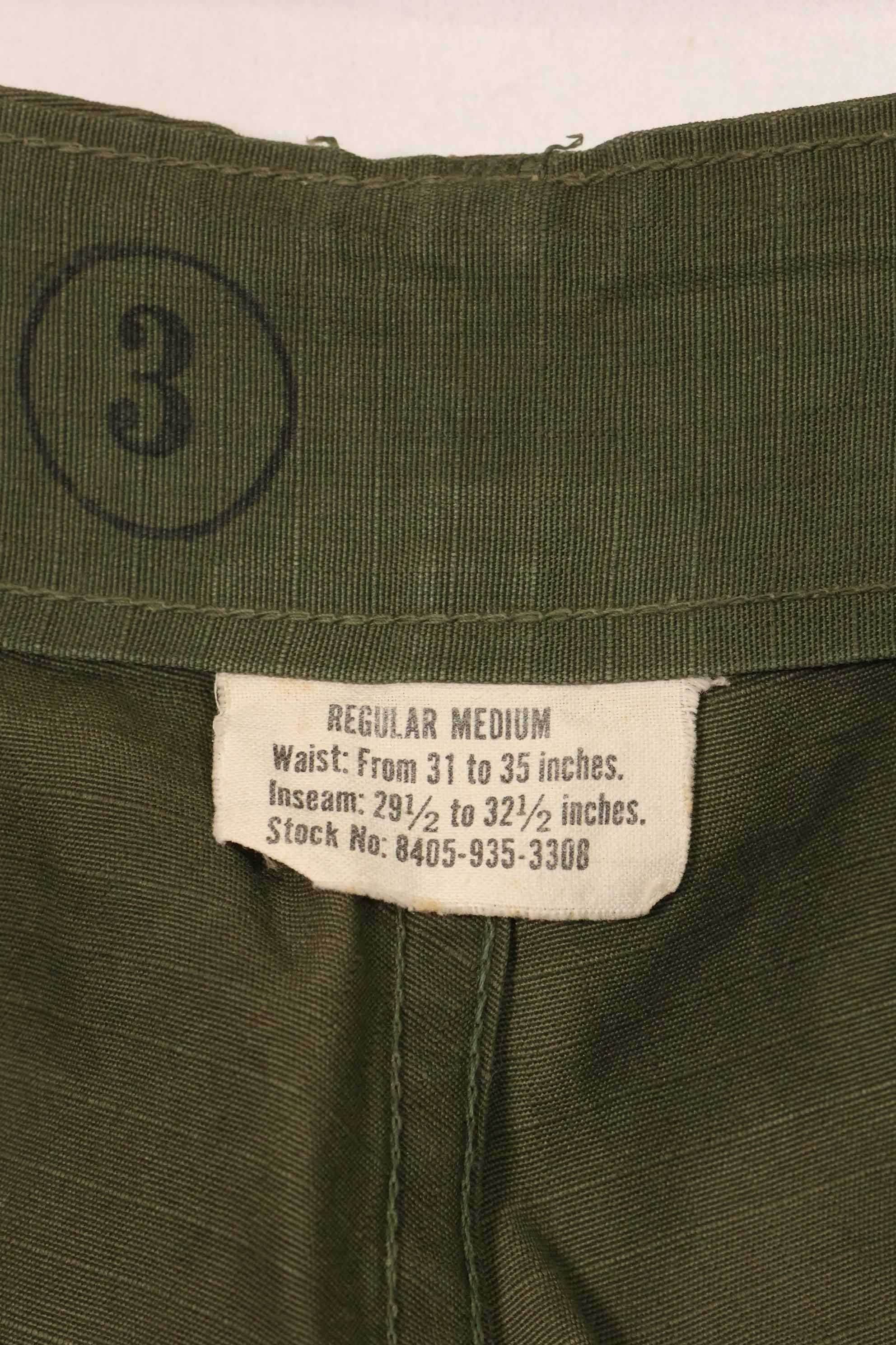 1969 Contract 4th Model Ripstop Jungle Fatigue Pants M-R Used