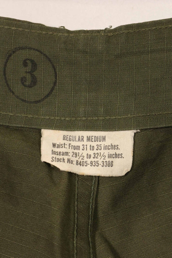 1969 Contract 4th Model Ripstop Jungle Fatigue Pants M-R Used