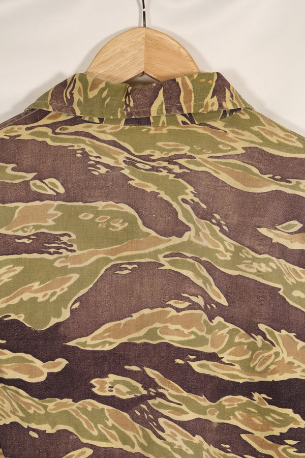 Real Late War Pattern US Size Tiger Stripe Shirt with Pocket Modification Used