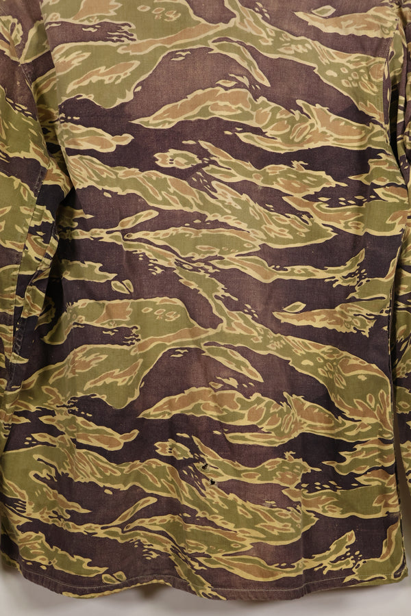 Real Late War Pattern US Size Tiger Stripe Shirt with Pocket Modification Used
