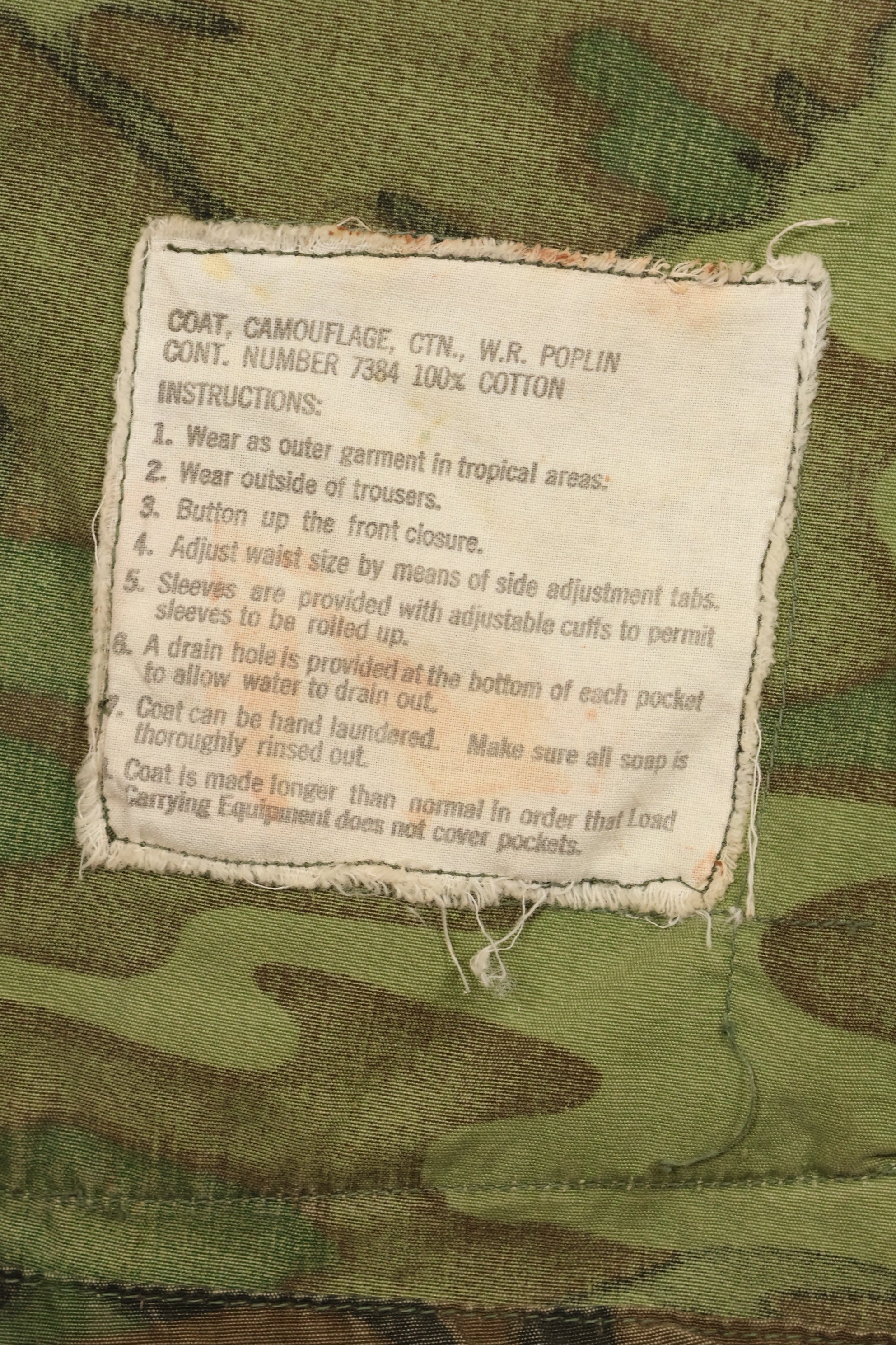 Circa 1967, M-L, ERDL, non-ripstop, early print, jungle fatigues jacket, used
