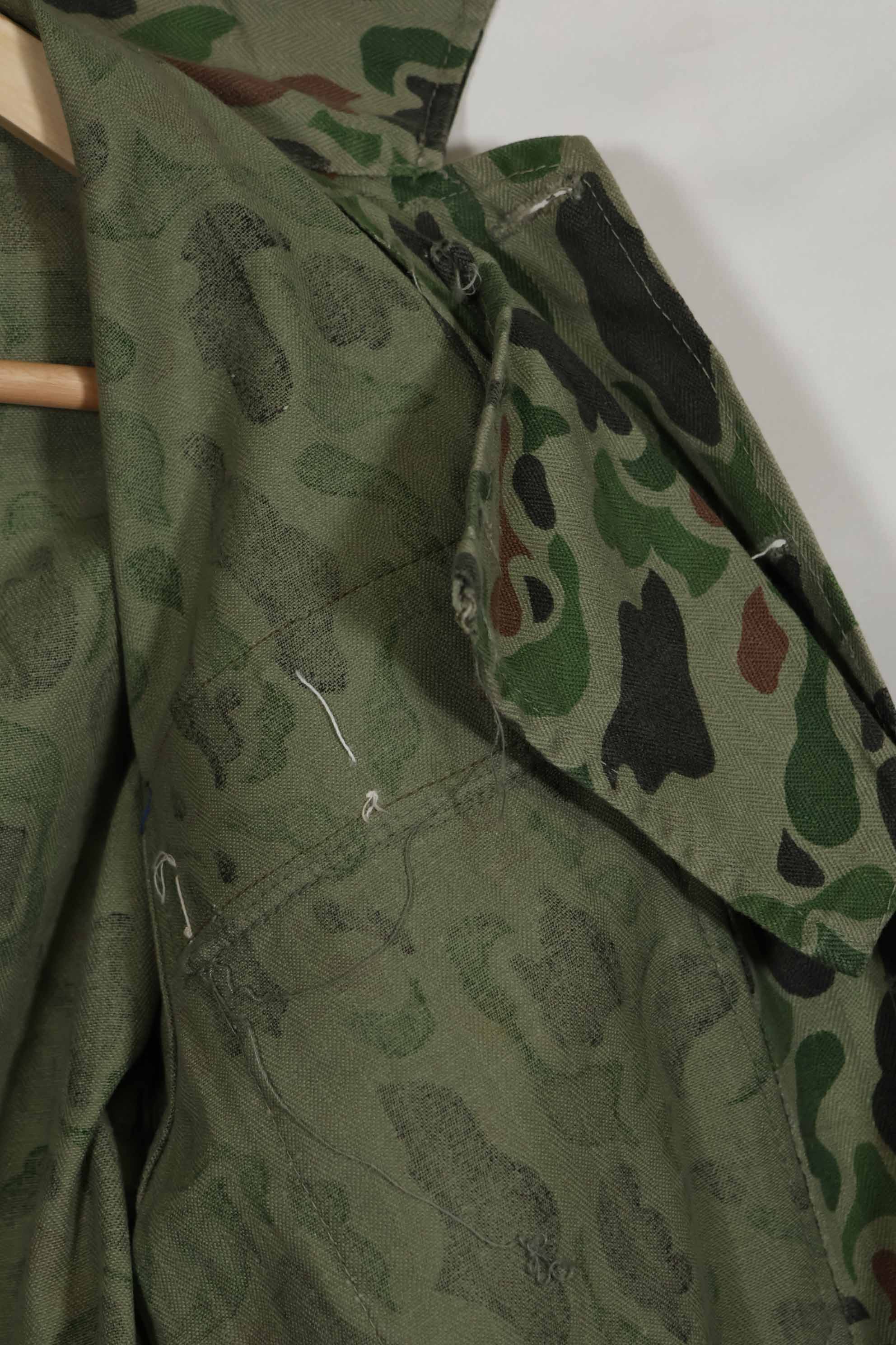 1980's Korean Army Frogskin camouflage HBT shirt, used C