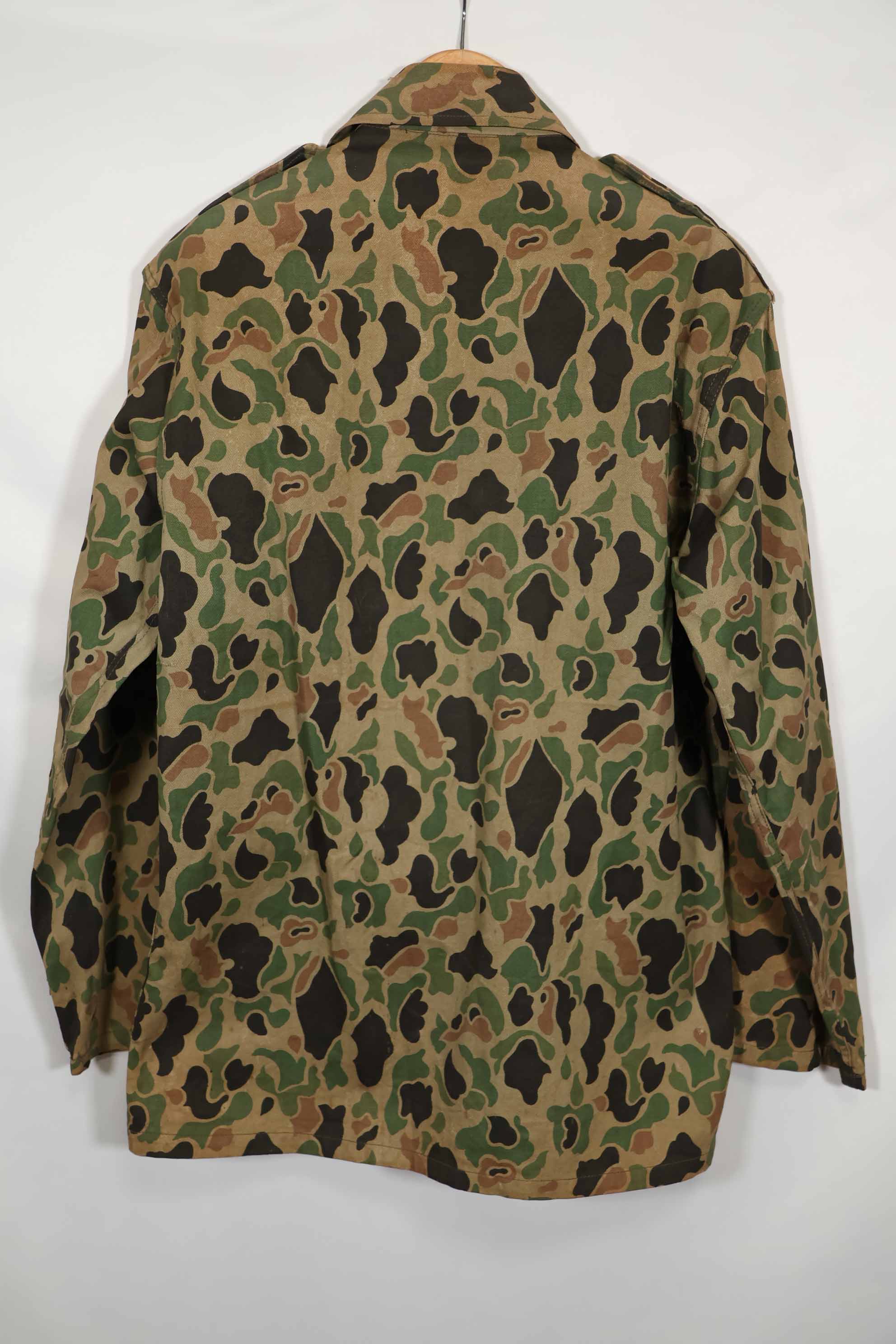 1980's Korean Army Frogskin Camouflage HBT Shirt Used D