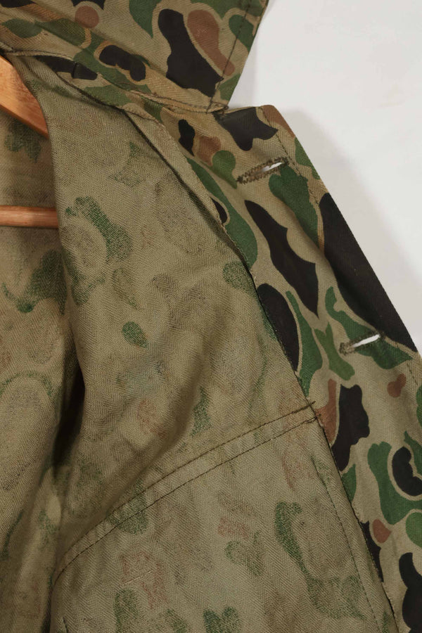 1980's Korean Army Frogskin Camouflage HBT Shirt Used D