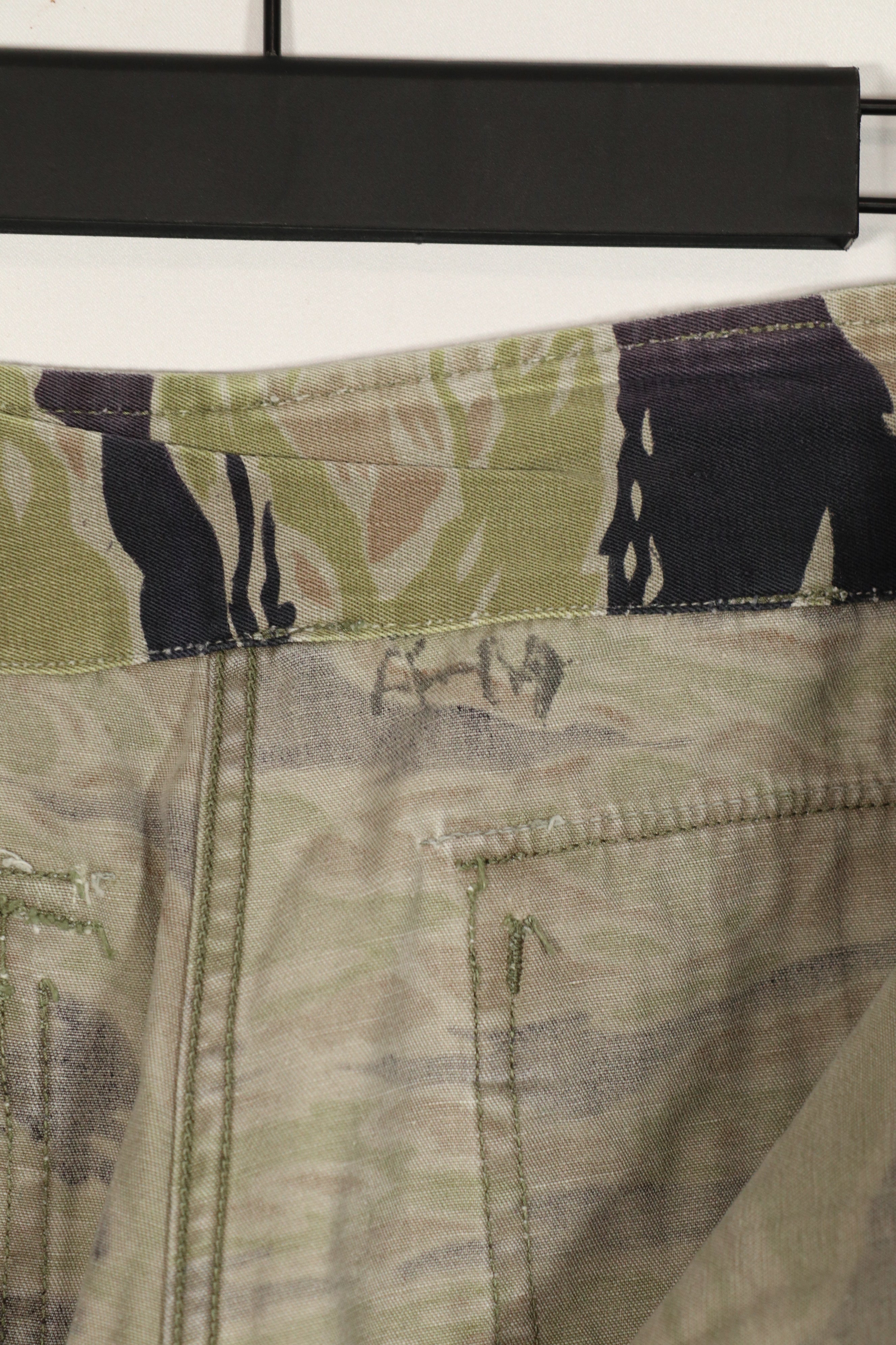 Real heavyweight fabric late war pattern tiger stripe pants, used.