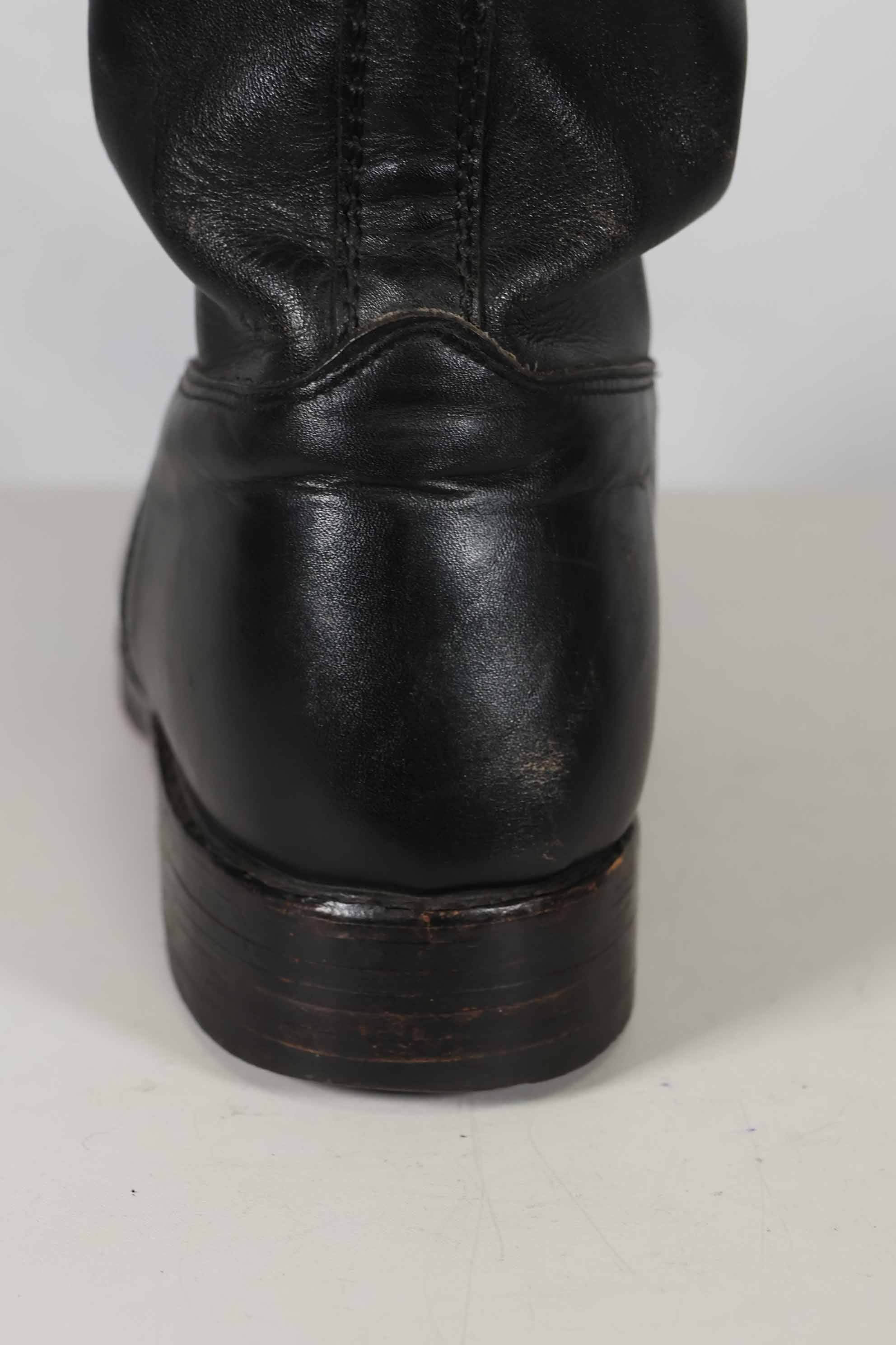 1960's West German Police Riding Boots, Scuffed, Used.